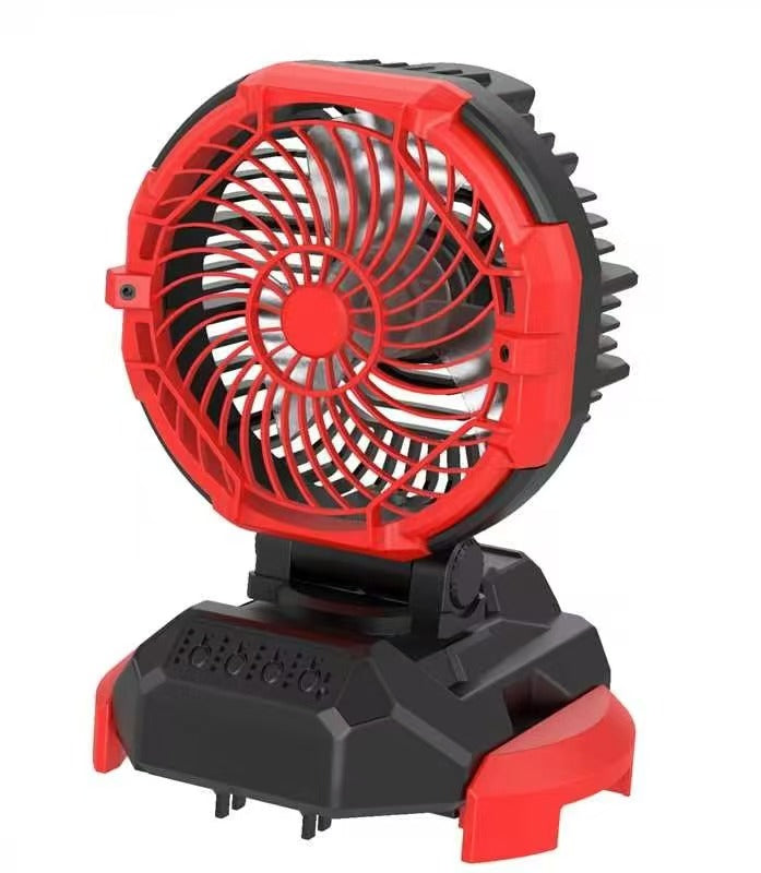 Portable Outdoor Misting Fan, Bucket Top Portable Fan, Battery Powered with 3 Fan Speeds & 3 Mist Settings for Camping, Tailgating, and Beach(Red)