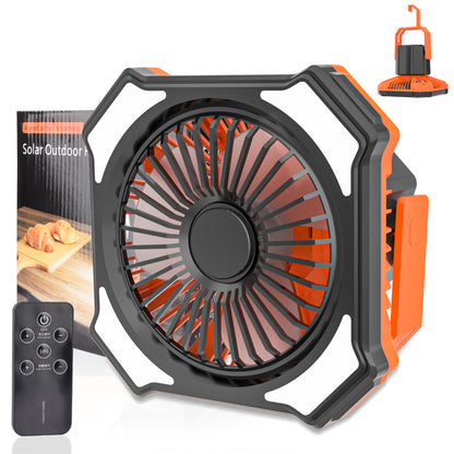 Camping Fan with LED Lantern, 10000mAh Rechargeable Portable Tent Fan with Remote Control, Power Bank, 180°Head Rotation, Perfect Quiet Battery Operated USB Outdoor Fan for Picnic, Barbecue, Fishing