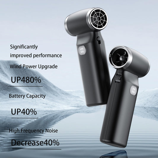 110000RPM Handheld Turbo Fan Portable Handheld Fan,Adjustable 5000mAh Battery Rechargeable Personal Fan Portable Handheld Portable Turbo Fan Handheld Portable Fan for Car, Air Bed and Home